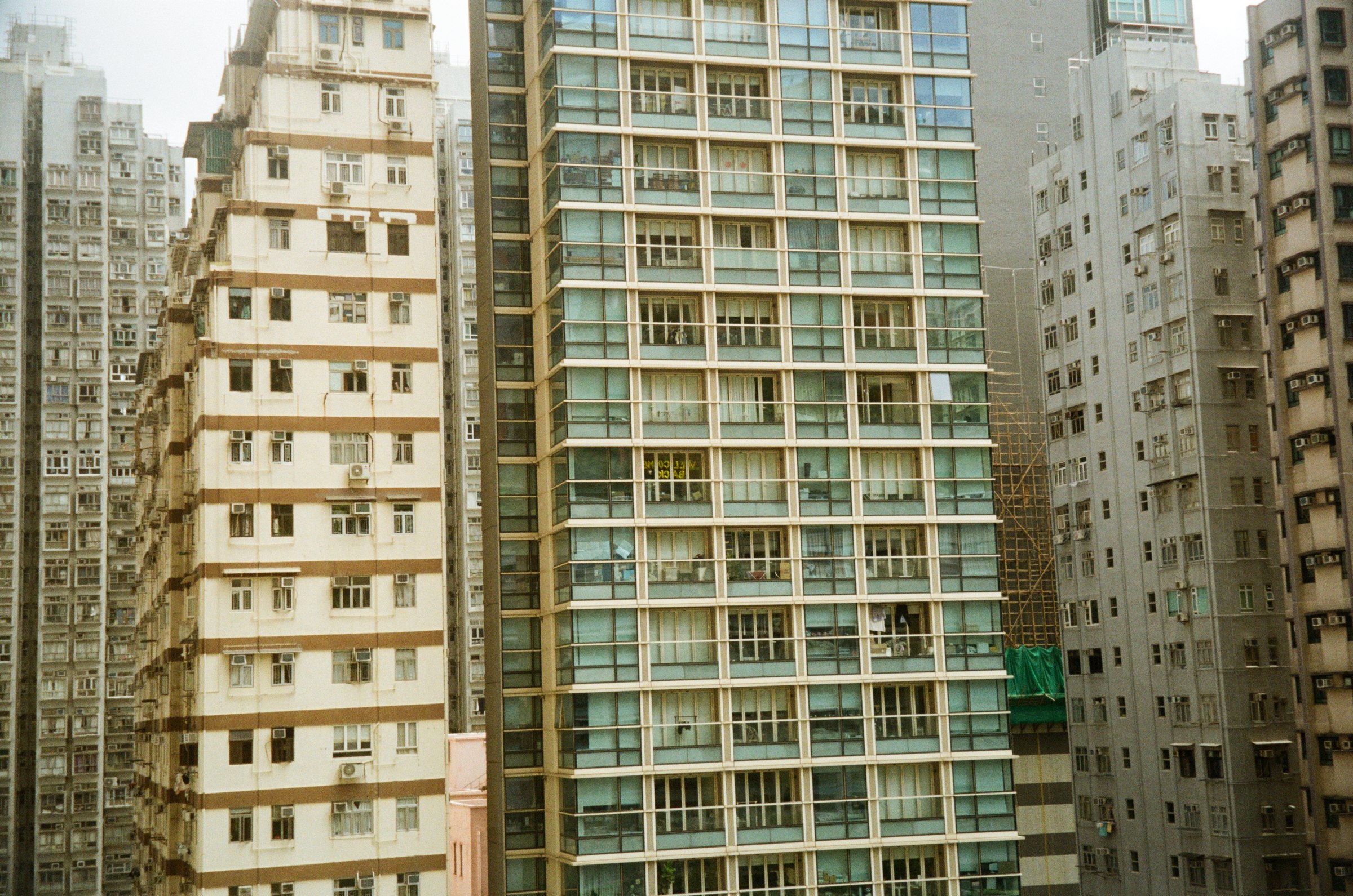 Dense glass apartment towers